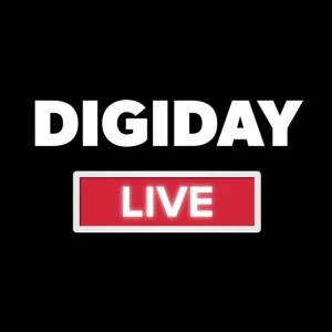 "Digiday Live" logo with bold white text on a black background and "LIVE" in red box below.