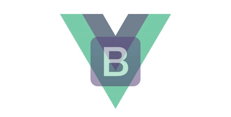 A logo combining the Vue.js logo, a green and blue "V," with the Bootstrap logo, a purple square with a "B" inside.