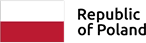 The image shows the flag of Poland, featuring two horizontal stripes: white on top and red on the bottom.