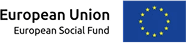 European Union flag with a circle of yellow stars on a blue background next to the text "EUROPEAN UNION" in black.