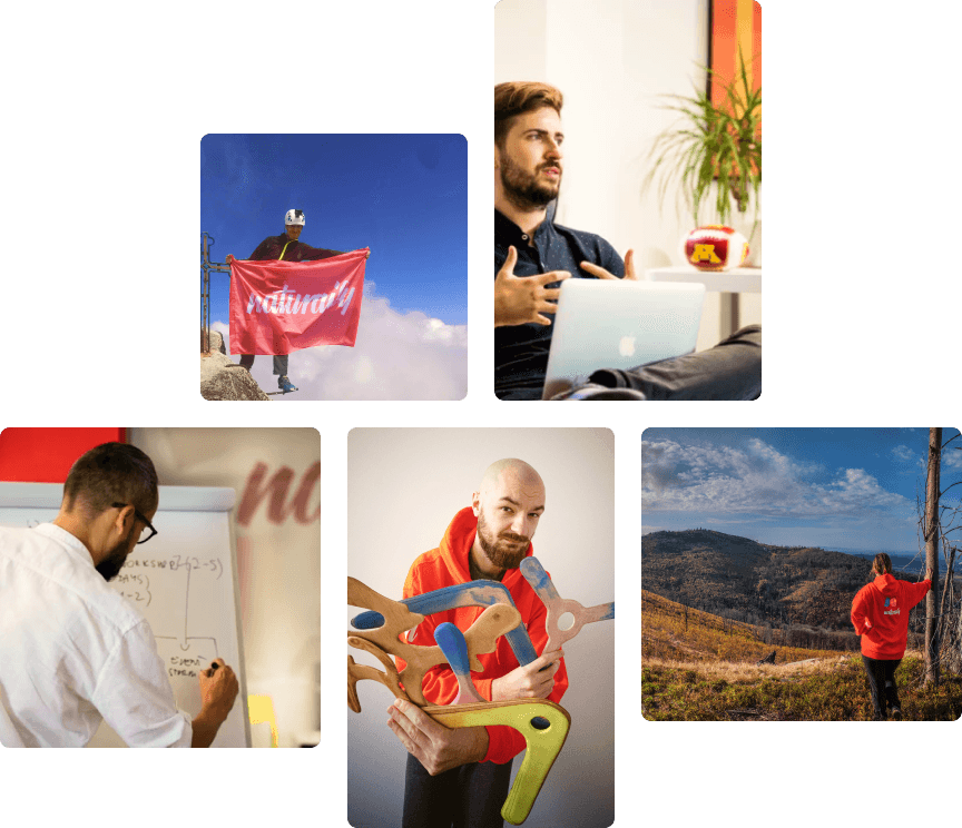 Naturaily employees portraited in various contexts
