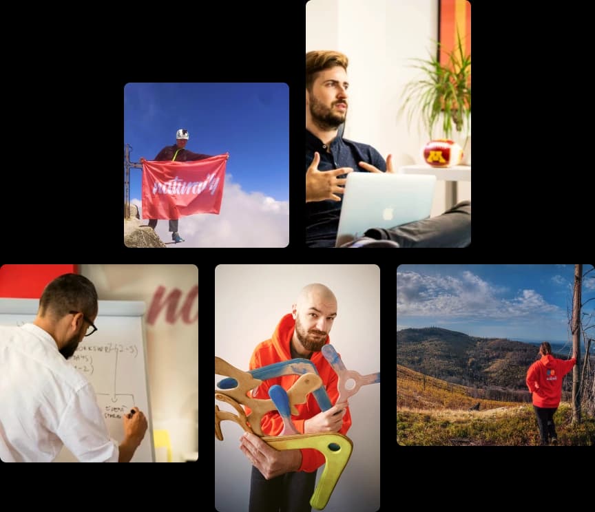 Naturaily employees portraited in various contexts