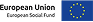 European Union flag with a circle of yellow stars on a blue background, next to the text "European Union" in black.