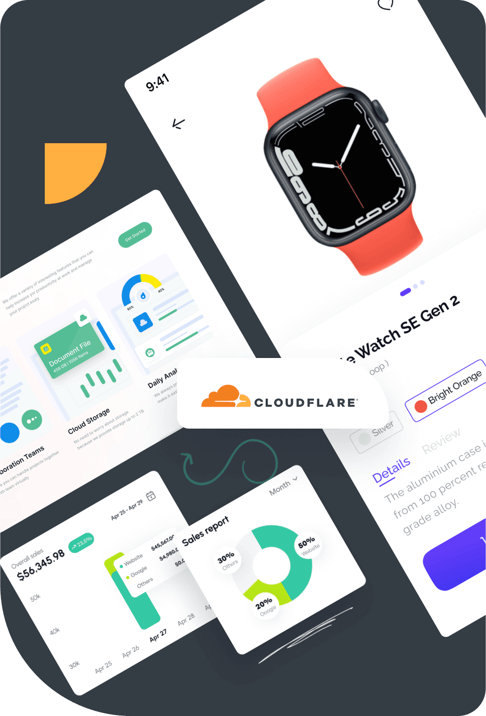Cloudflare Page Services Hero Illustration