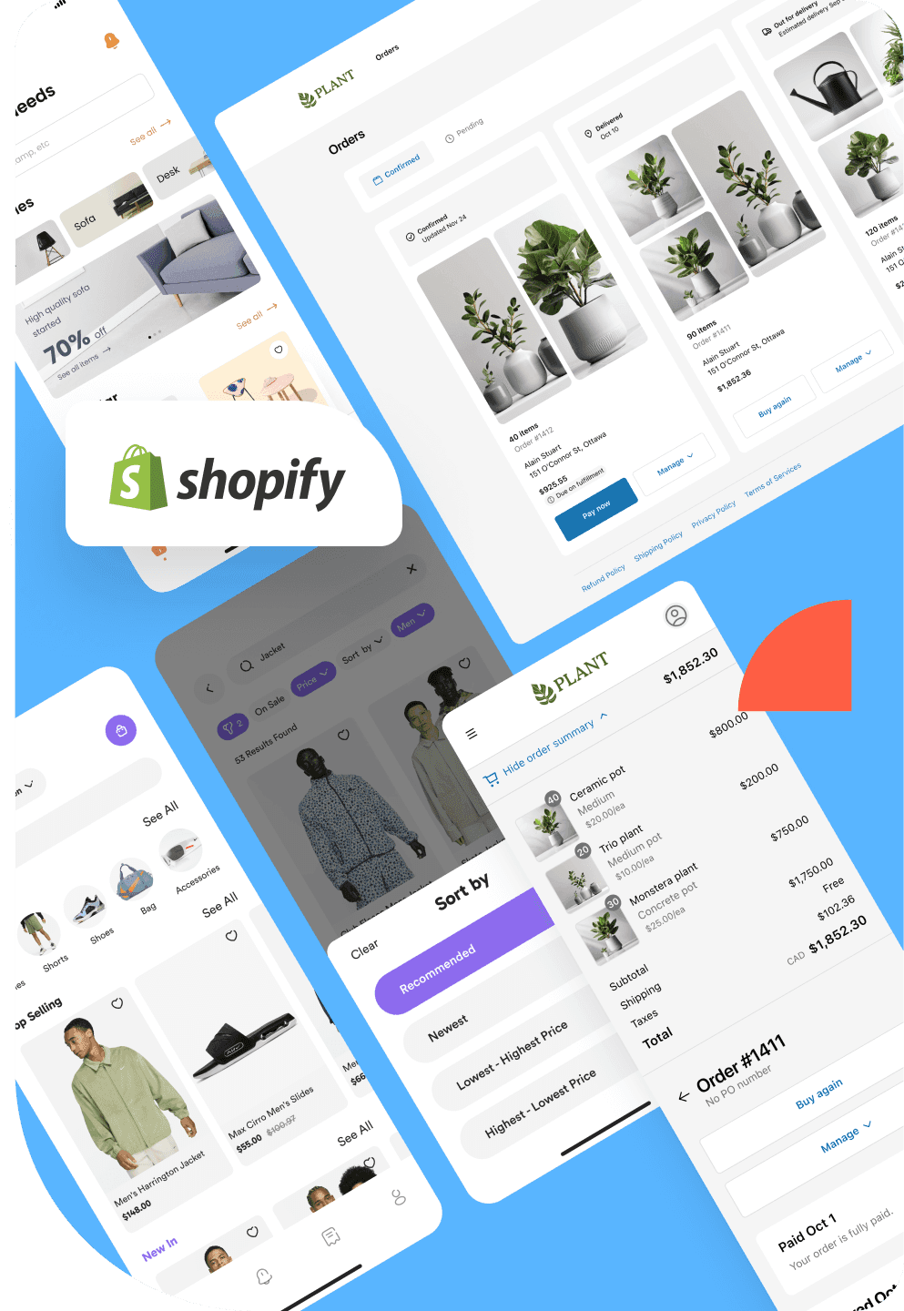 Shopify Theme Development Service Illustration