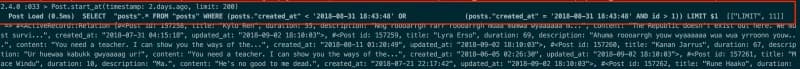 A blurry screenshot of a dark-themed code editor showing JSON data with highlighted text and various numerical values.
