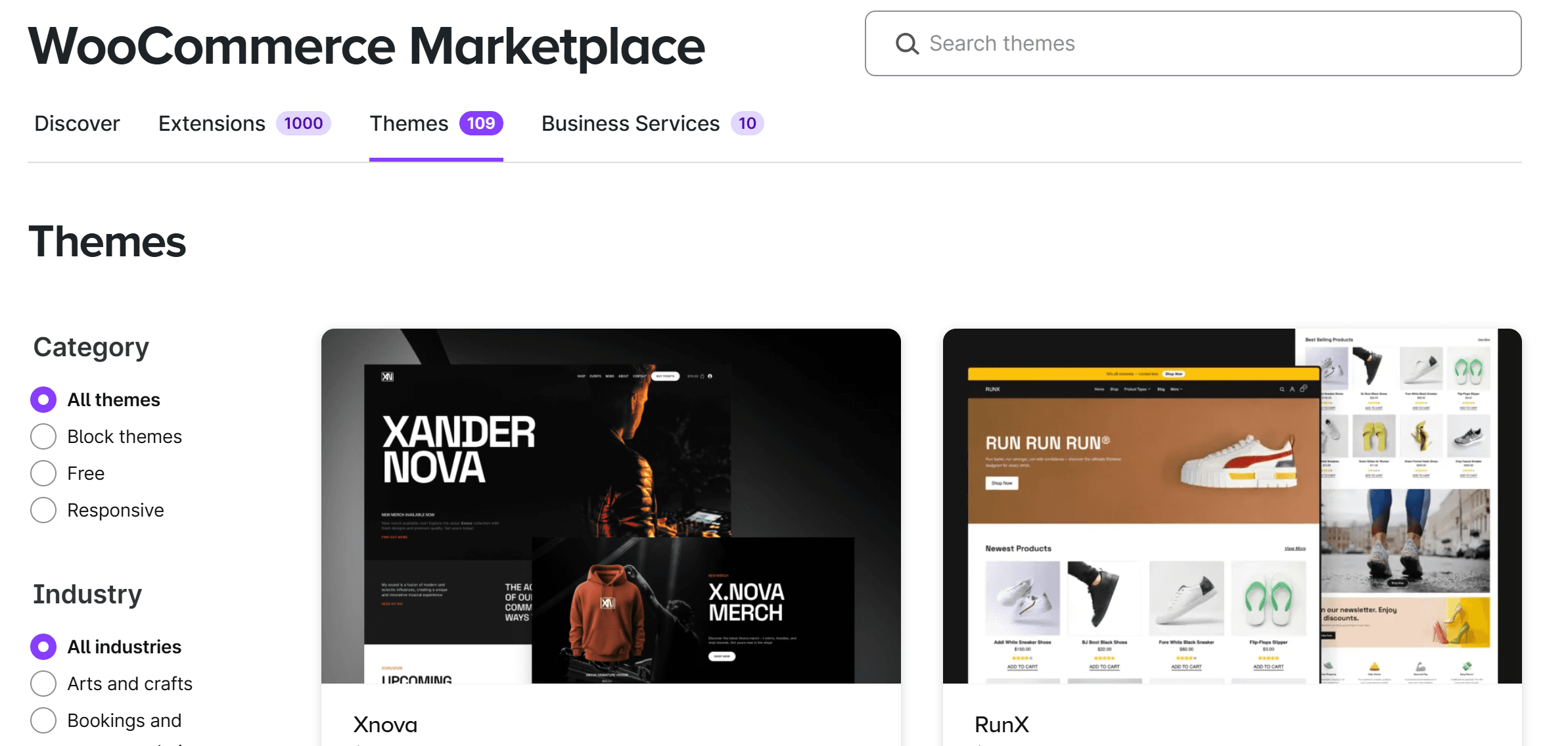 woocommerce marketplace themes website