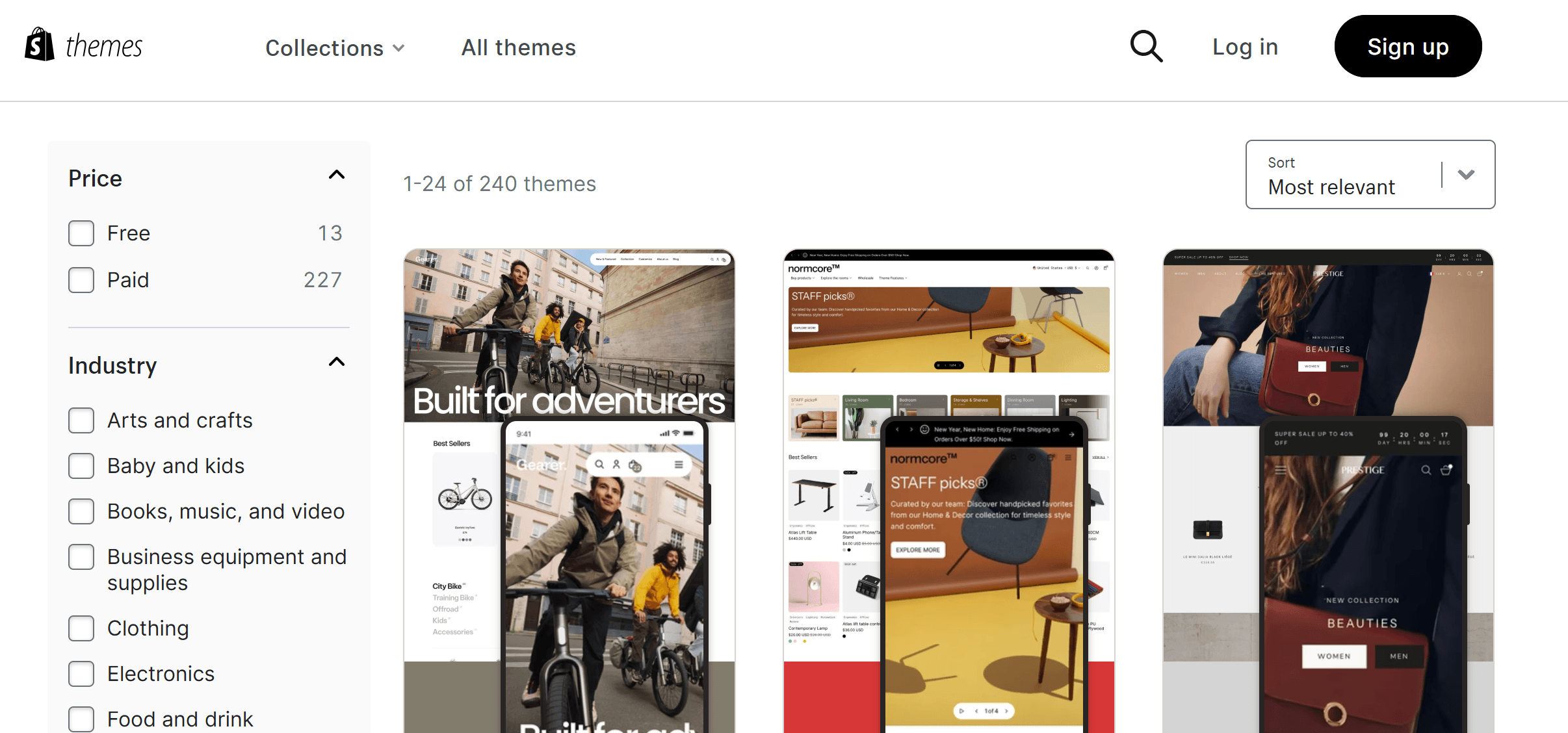 shopify themes website