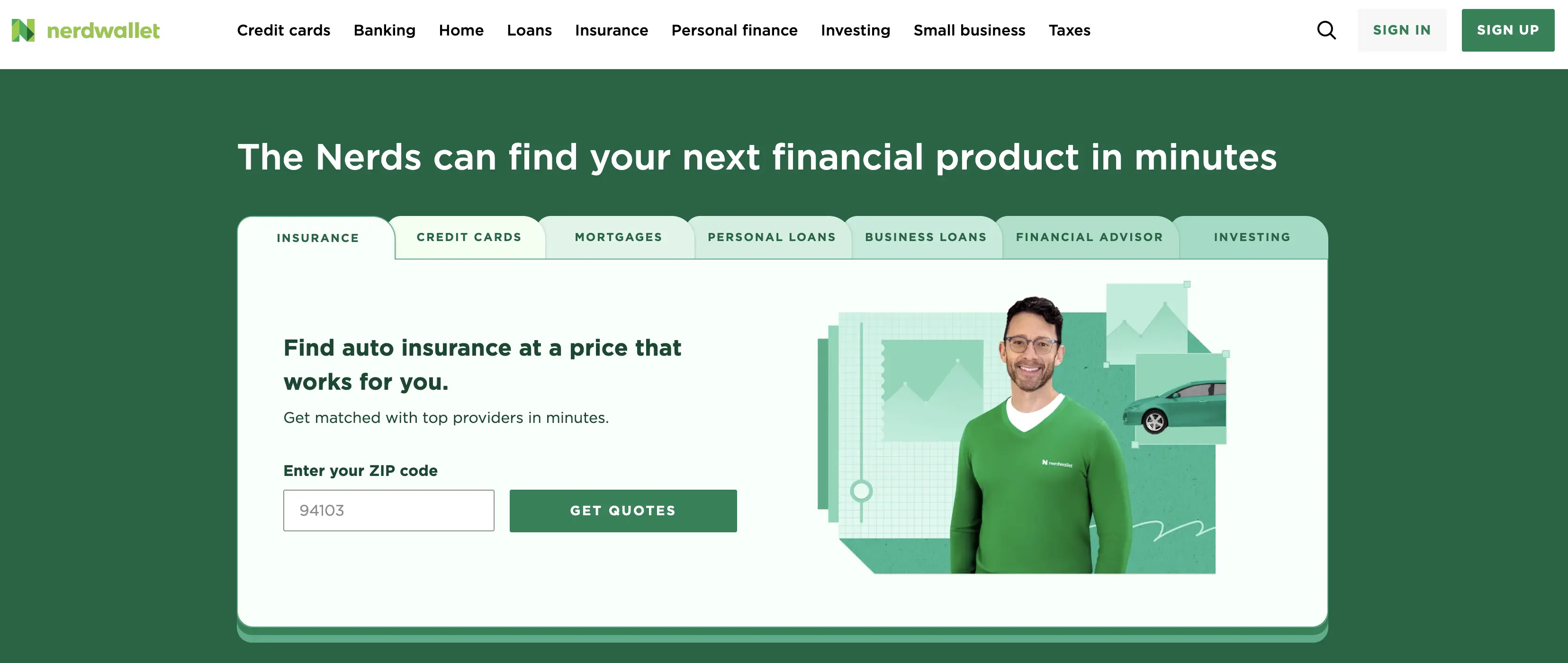 NerdWallet finance site, powered by Next.js