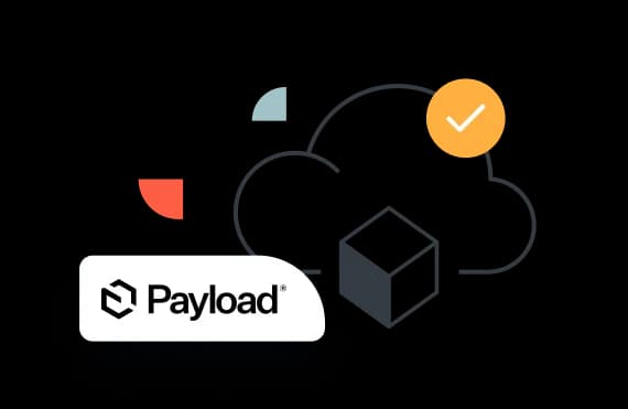 Payload logo with abstract cloud, cube, and checkmark symbols in the background.
